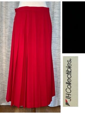 JH Collectibles red pleated maxi skirt.